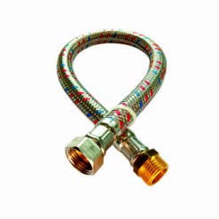 Panzerschlauch 500 mm flexibel  1/2" ÜM x 1/2" AG / Armored hose 500 mm flexible 1/2″ ÜM x 1/2″ AG